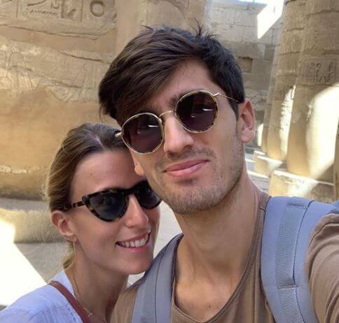 Jean-Roch Herbert's son, Pierre-Hugues Herbert with his girlfriend.
